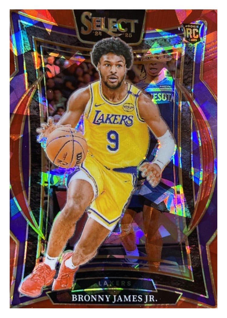 2024 Panini Select Bronny James Jr. Red Cracked Ice Prizm #90 card