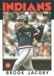 1986 Topps Base Set Brook Jacoby #116 card