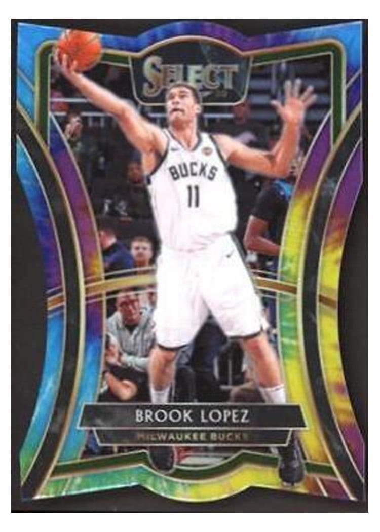 2019-20 Panini Select Base Set Brook Lopez Die Cut Tie Dye Prizm #124 card