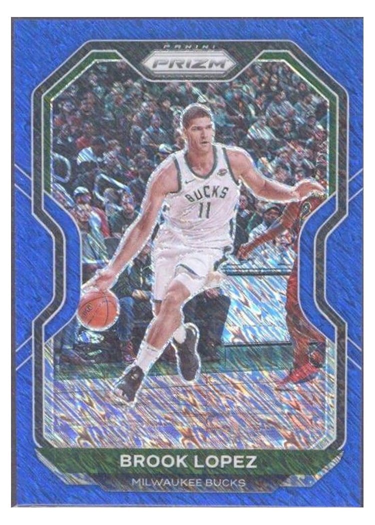 2020-21 Panini Prizm Base Set Brook Lopez Blue Shimmer Prizm #29 card