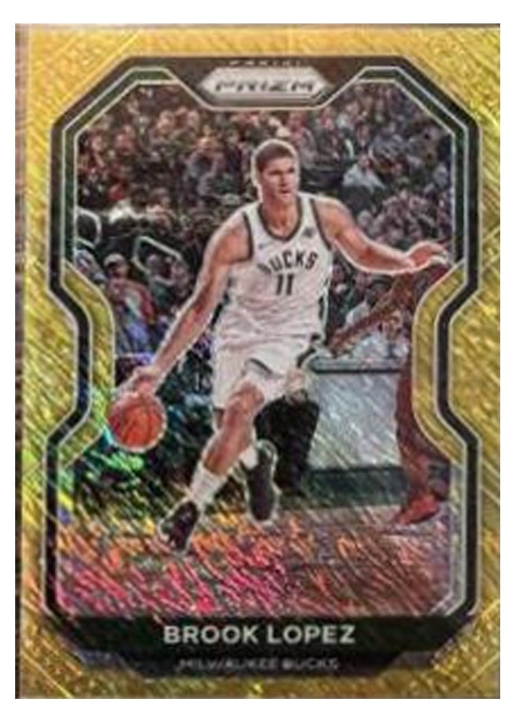2020-21 Panini Prizm Base Set Brook Lopez Gold Shimmer Prizm #29 card