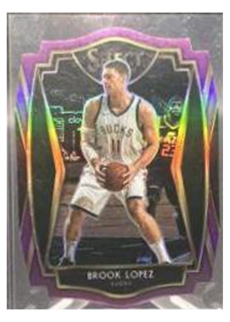 2020-21 Panini Select Base Set Brook Lopez Purple Prizm Die Cut #152 card