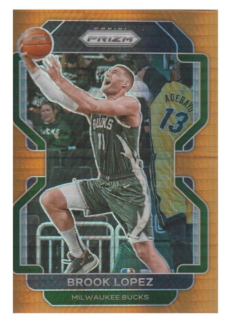 2021-22 Panini Prizm Base Set Brook Lopez Orange Hyper Prizm #134 card
