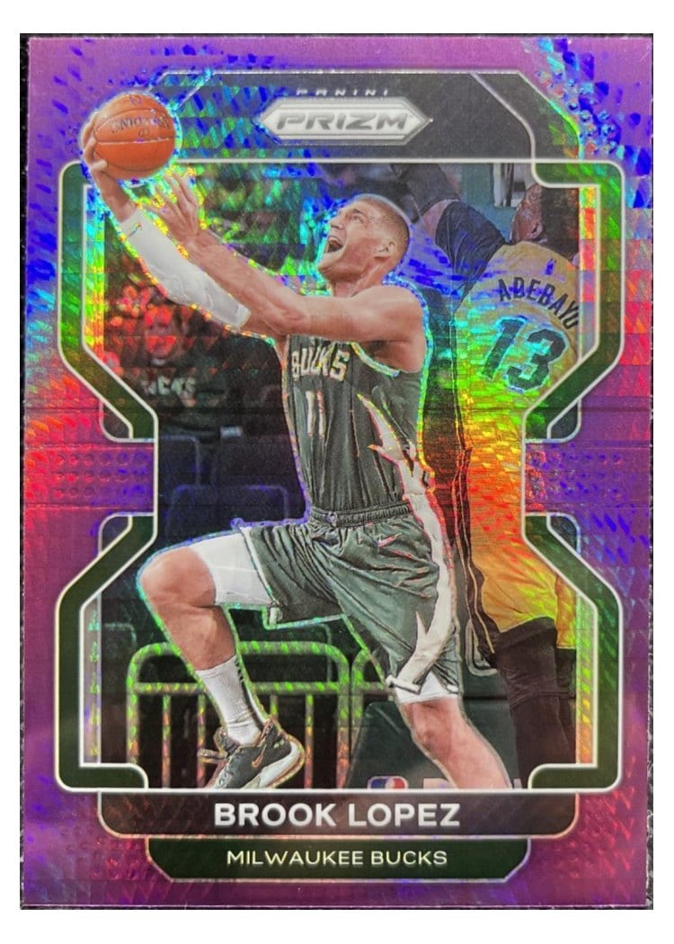 2021-22 Panini Prizm Base Set Brook Lopez Purple Hyper Prizm #134 card
