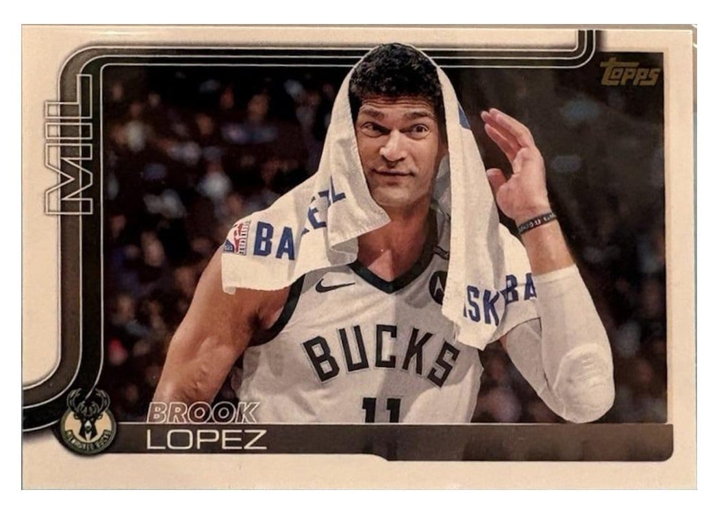 2025-26 Topps Base Set Brook Lopez Golden Mirror #58 card