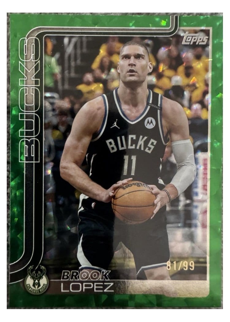 2025-26 Topps Base Set Brook Lopez Green Crackleboard #58 card