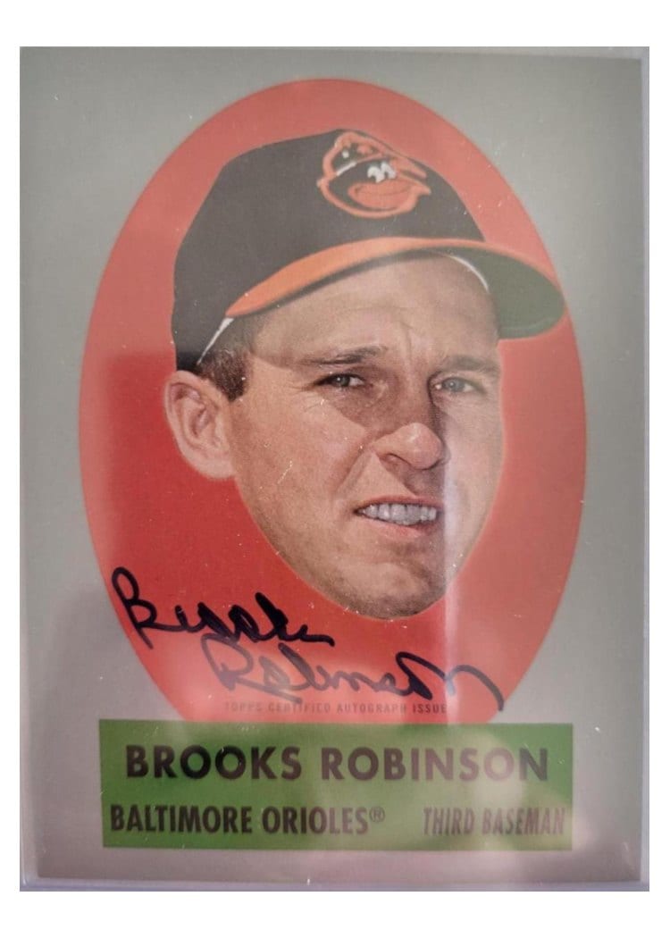 2021 Topps Archives 1963 Topps Peel-Offs Autographs Brooks Robinson #TPOA-BR card
