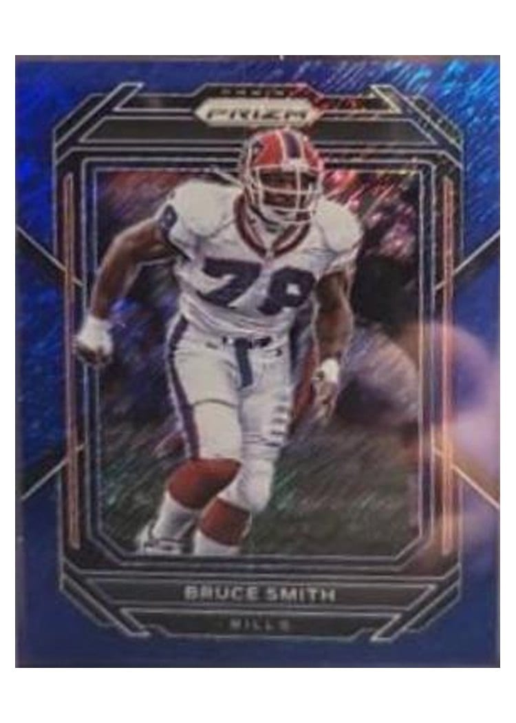 2022 Panini Prizm Base Set Bruce Smith Blue Shimmer #38 card