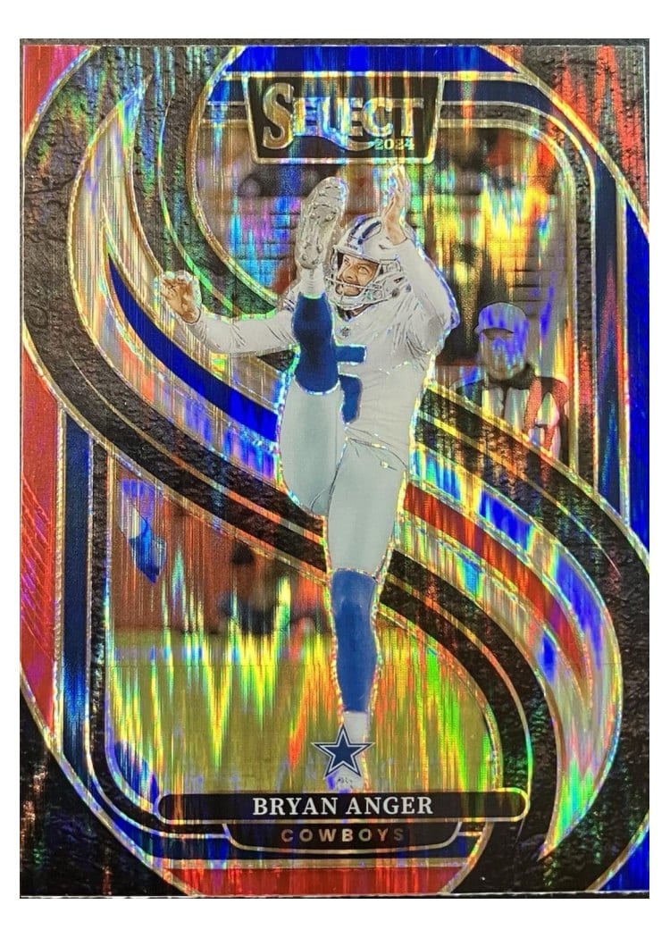 2024 Panini Select Base Set Bryan Anger Red Blue Prizm Shock #141 card