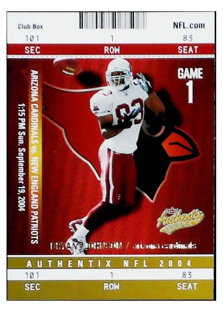 2004 Fleer Authentix Bryant Johnson Club Box Gold #5 card