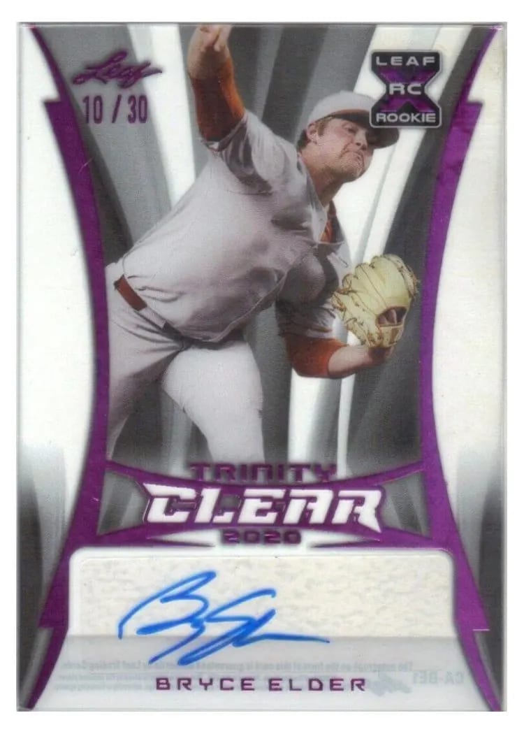 2020 Leaf Trinity Clear Autographs Bryce Elder Pink #CA-BE1 card