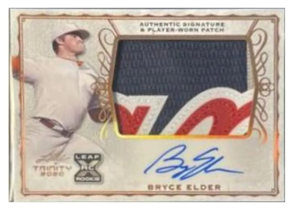2020 Leaf Trinity Patch Autographs Bryce Elder #PA-BE1 card