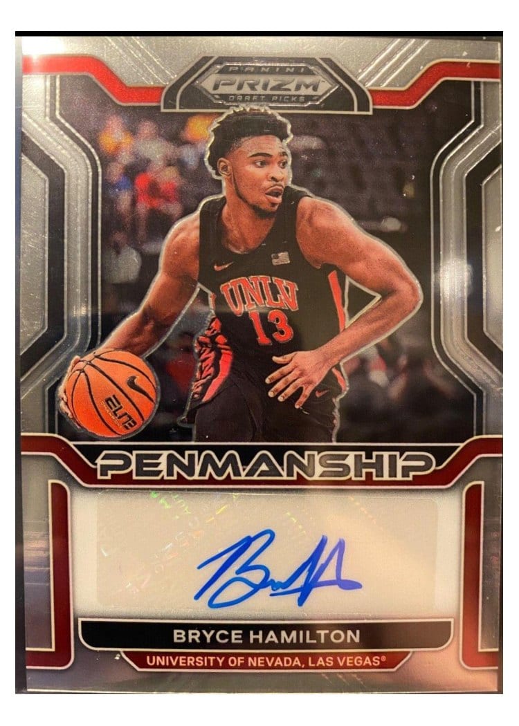 2022 Panini Prizm Draft Picks College Penmanship Bryce Hamilton #CP-BHA card