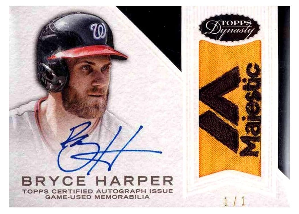 2016 Topps Dynasty Autograph Patches Bryce Harper #AP-BH2 card