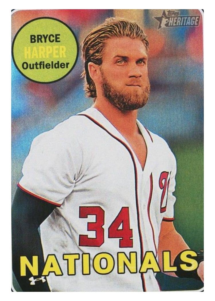 2018 Topps Heritage Base Set Bryce Harper #22 card