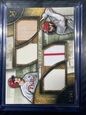 2025 Topps Museum Collection Dual Player Primary Pieces Quad Relics Bryce Harper #DPQR-UH card