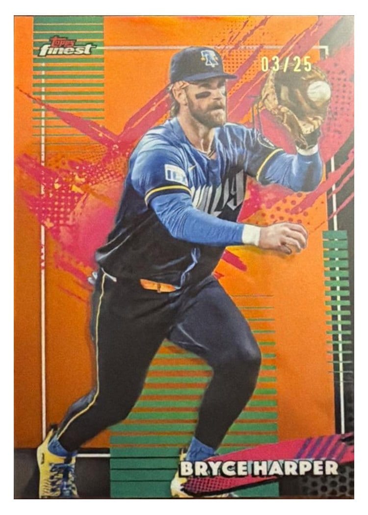 2026 Topps Finest Bryce Harper Orange Refractor #238 card