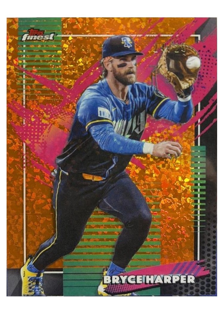 2026 Topps Finest Bryce Harper Orange Mini Diamond Refractor #238 card