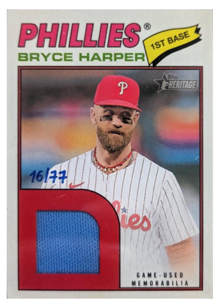 2026 Topps Heritage Real One Relics Bryce Harper #ROR-BH