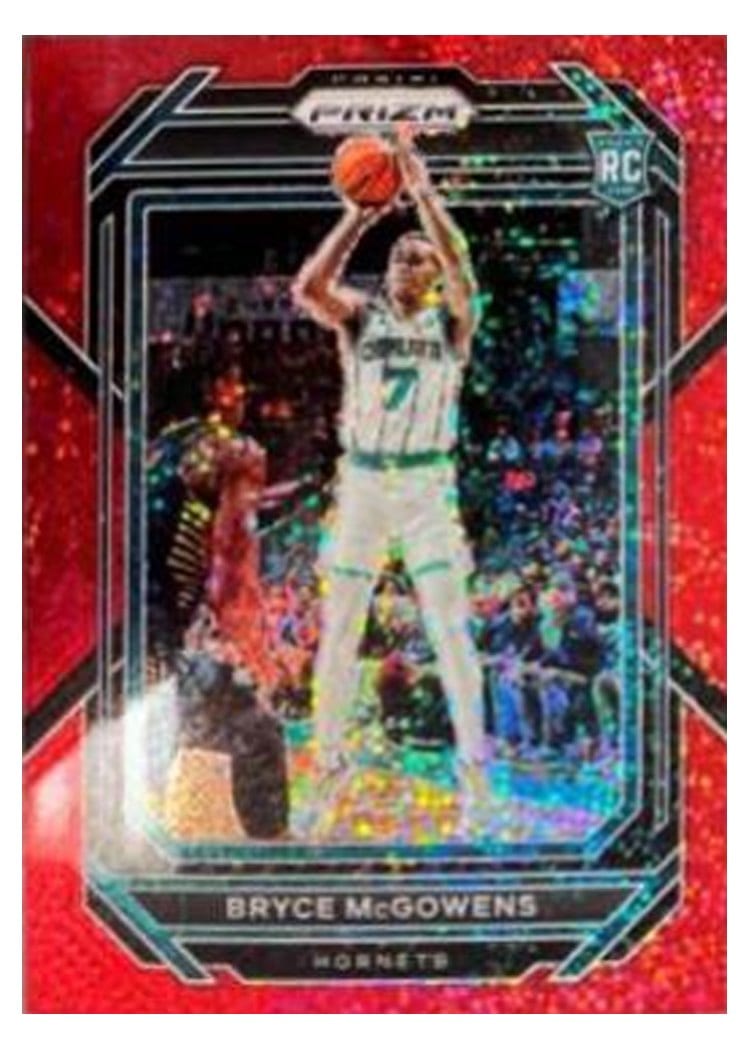 2022-23 Panini Prizm Base Set Bryce McGowens Red Sparkle Prizm #222 card