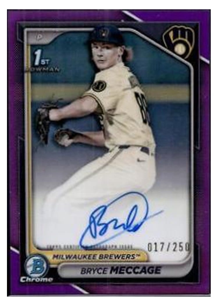 2024 Bowman Draft Chrome Prospect Autographs Bryce Meccage #CPA-BME card
