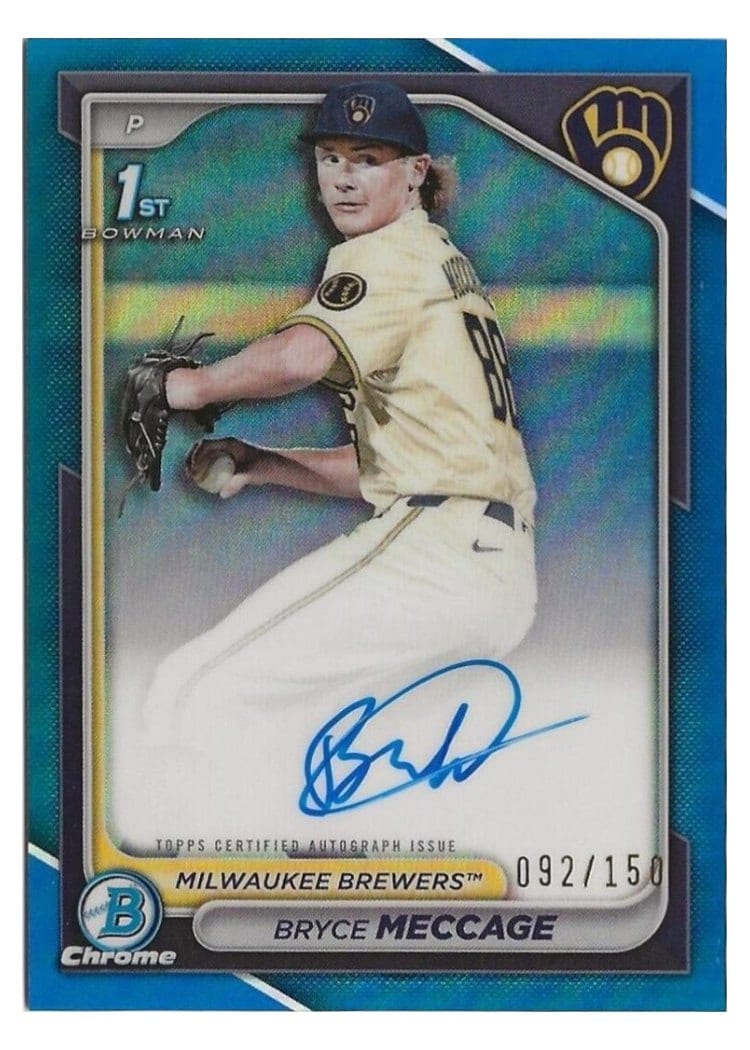 2024 Bowman Draft Chrome Prospect Autographs Bryce Meccage #CPA-BME card