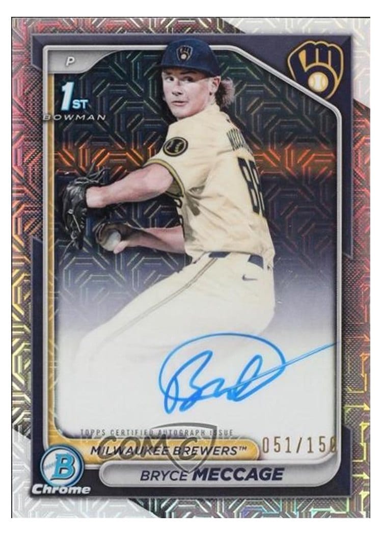 2024 Bowman Draft Chrome Prospect Autographs Bryce Meccage #CPA-BME card