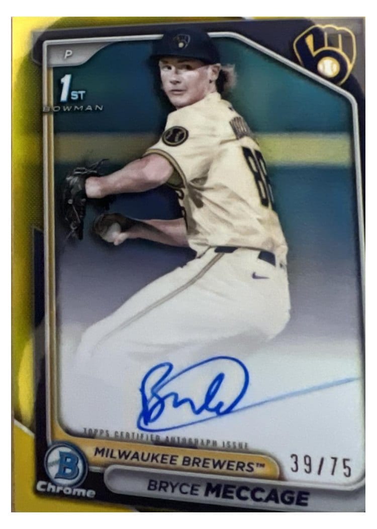 2024 Bowman Draft Chrome Prospect Autographs Bryce Meccage #CPA-BME card