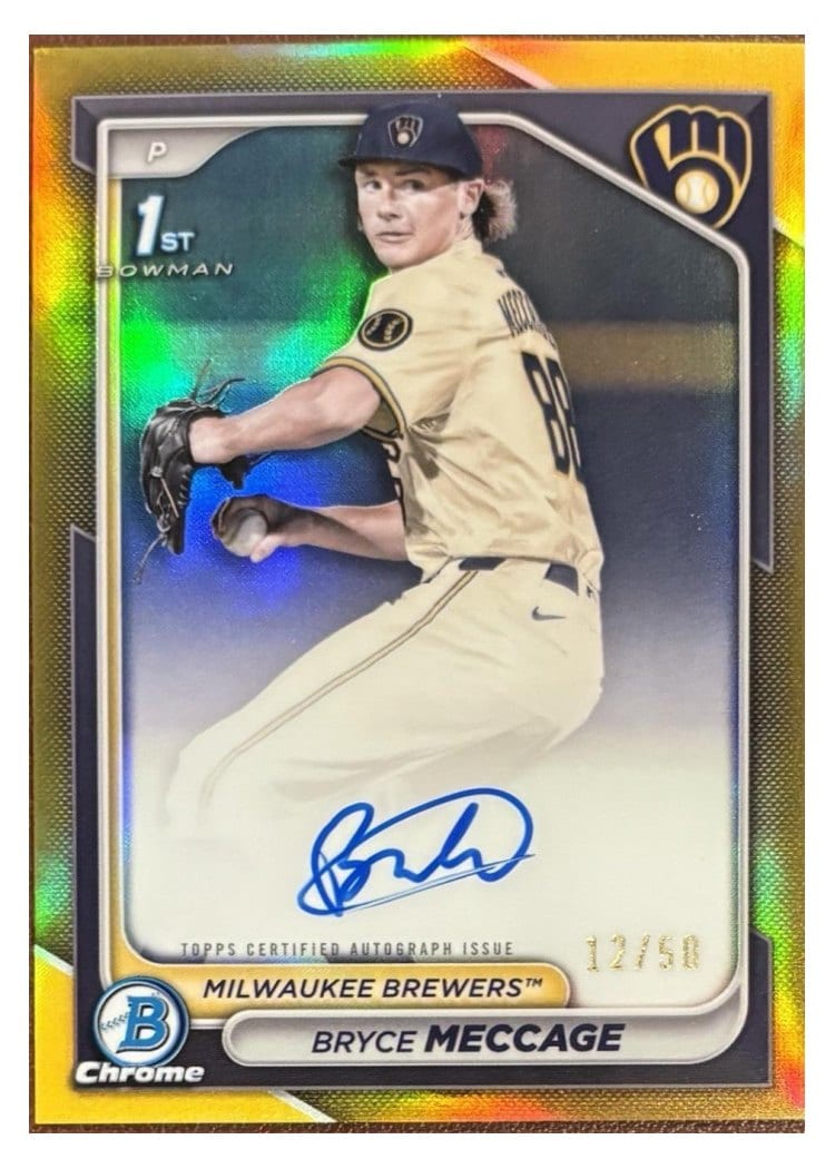2024 Bowman Draft Chrome Prospect Autographs Bryce Meccage #CPA-BME card