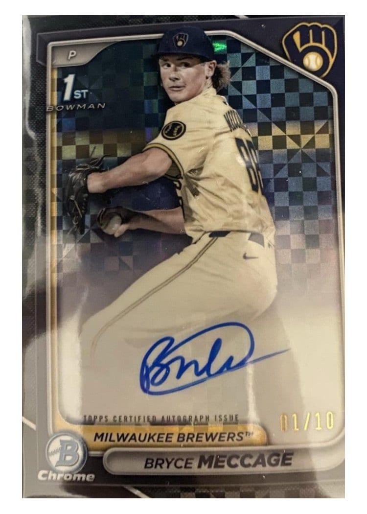 2024 Bowman Draft Chrome Prospect Autographs Bryce Meccage #CPA-BME card