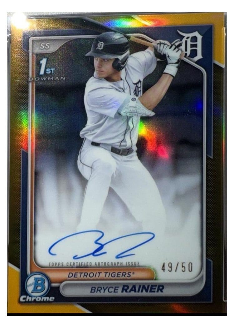 2024 Bowman Draft Chrome Prospect Autographs Bryce Rainer #CPA-BR card