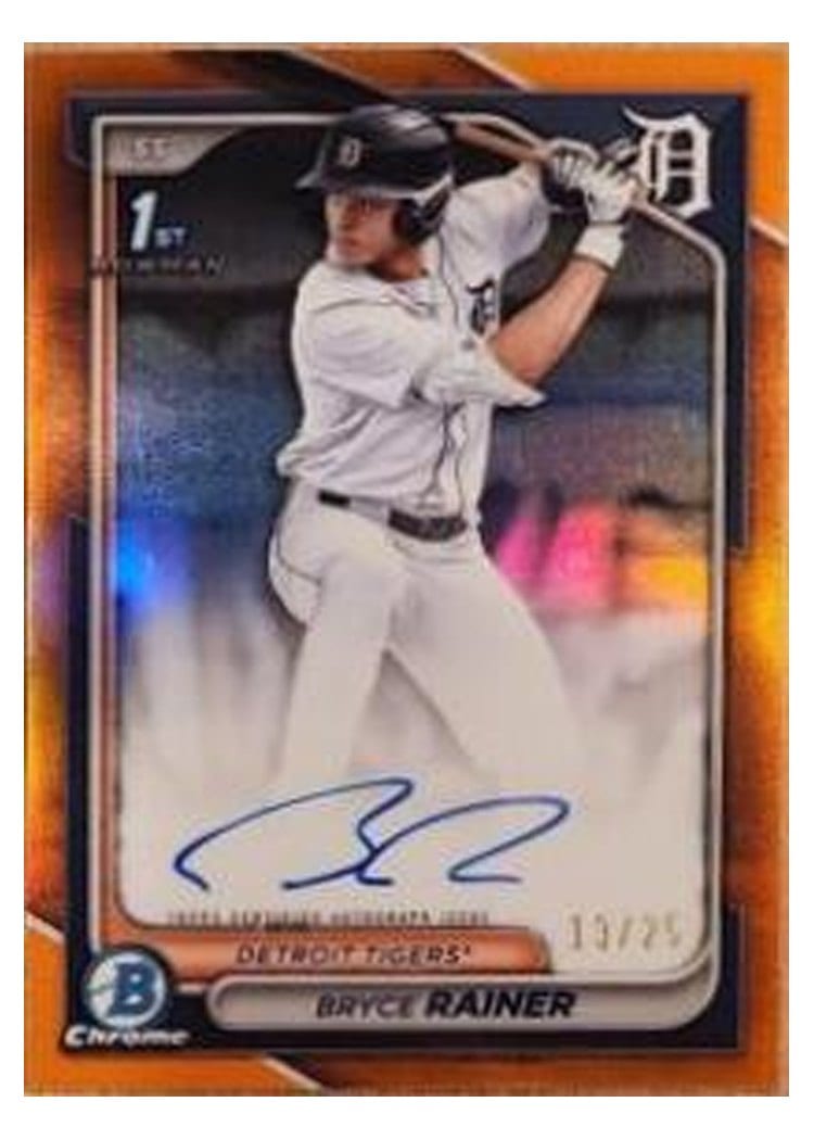 2024 Bowman Draft Chrome Prospect Autographs Bryce Rainer #CPA-BR card