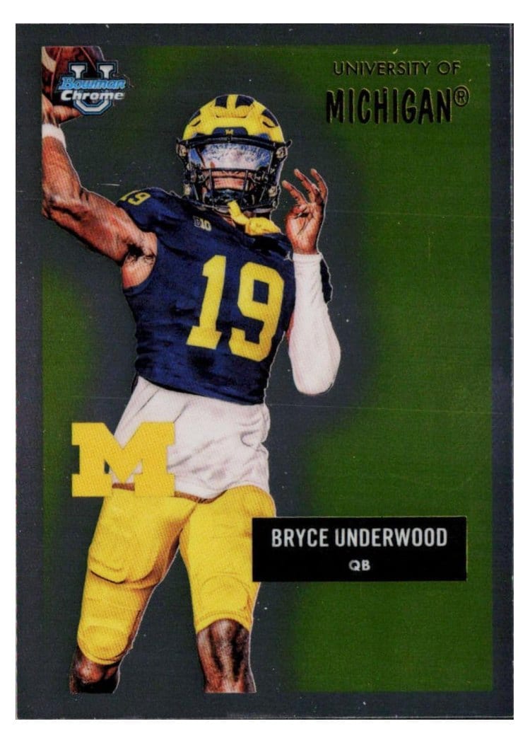 2025 Bowman University Chrome 1955 Bowman Football Bryce Underwood #55AV-30 card