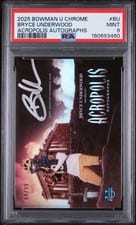 2025 Bowman University Chrome Acropolis Autographs Bryce Underwood #AA-BU card