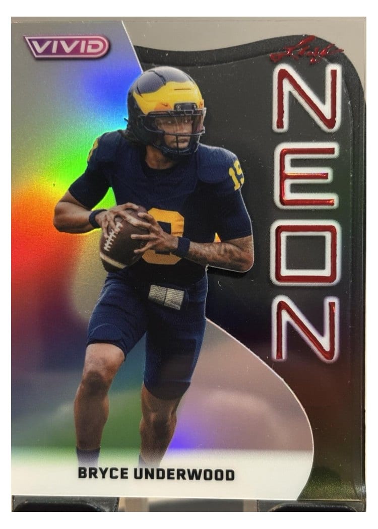 2025 Leaf Vivid Neon Bryce Underwood #NB-6 card
