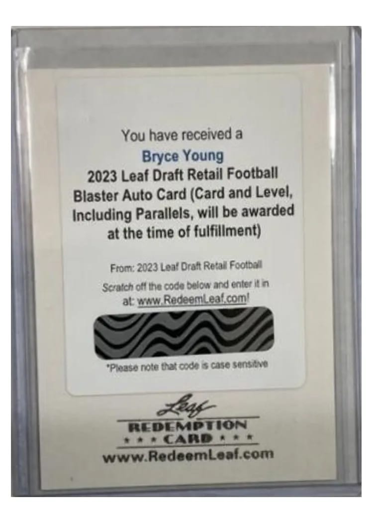 2023 Leaf Draft Autographs Bryce Young #BA-BY2 card