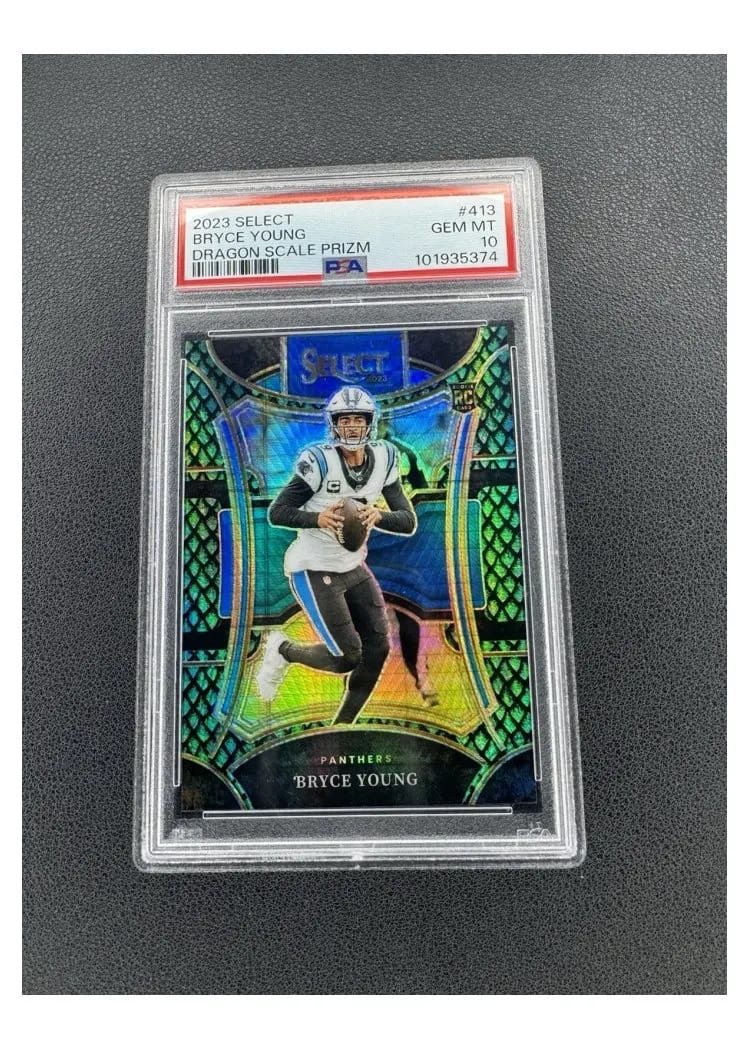 2023 Panini Select Base Set Bryce Young Dragon Scale Prizm #413 card