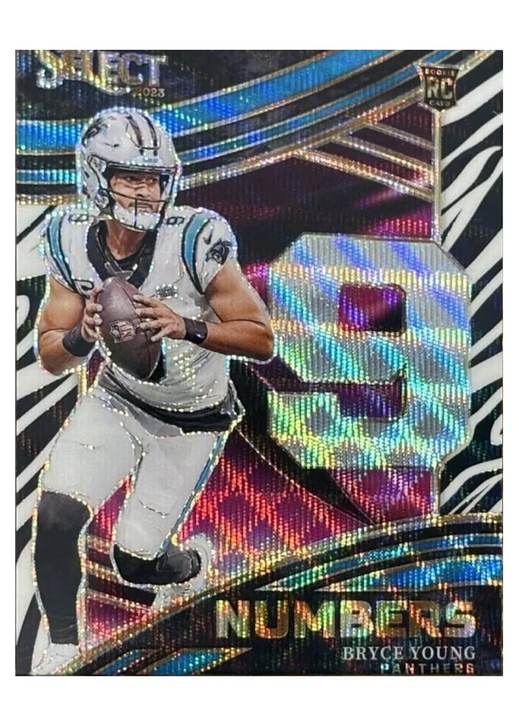 2023 Panini Select Select Numbers Bryce Young Zebra Prizm #4 card