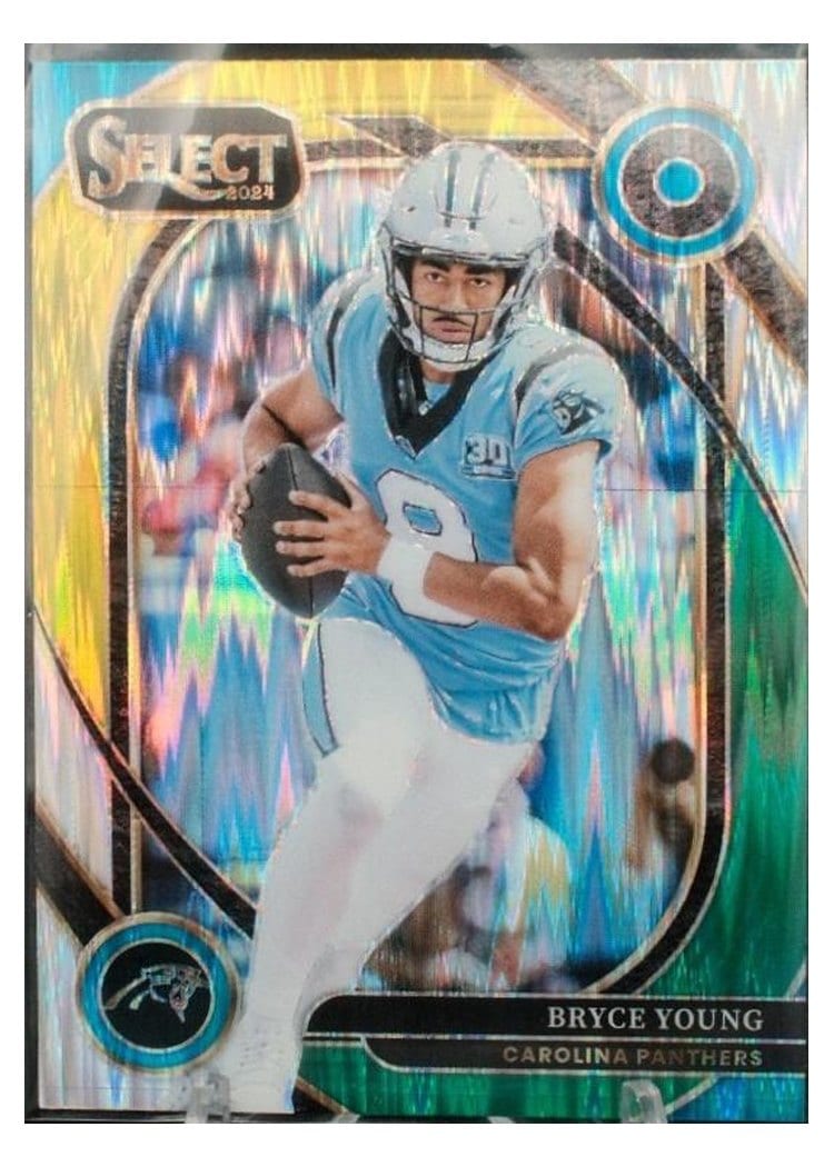 2024 Panini Select Base Set Bryce Young Green Yellow Prizm Shock #213 card