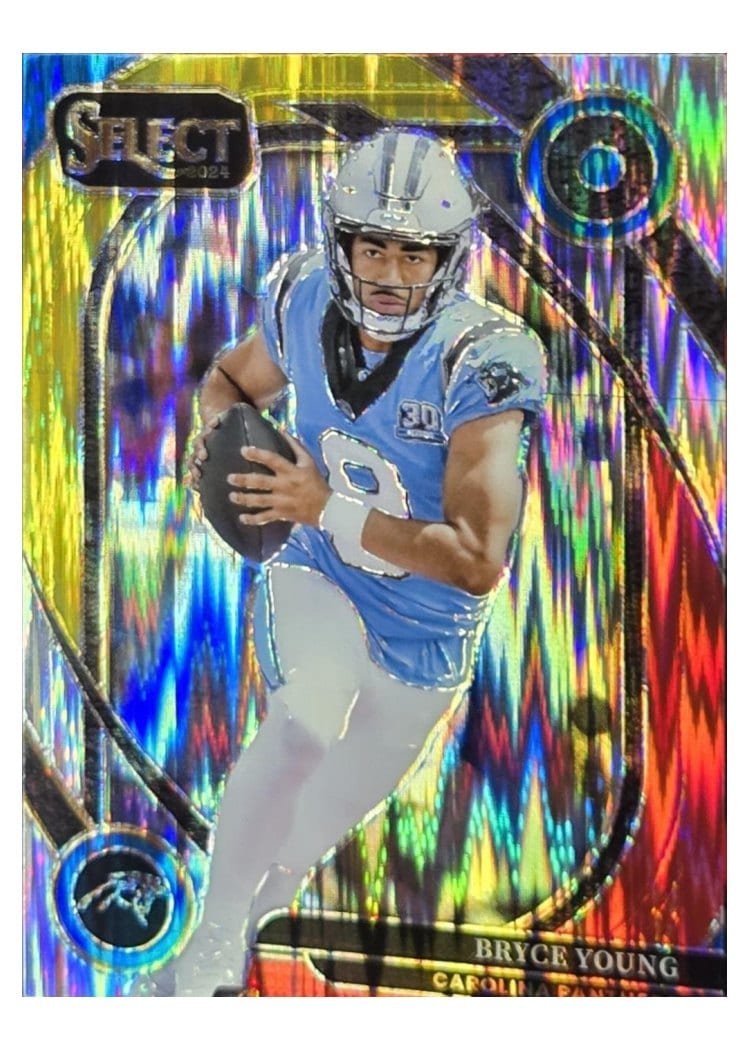 2024 Panini Select Base Set Bryce Young Red Yellow Prizm Shock #213 card