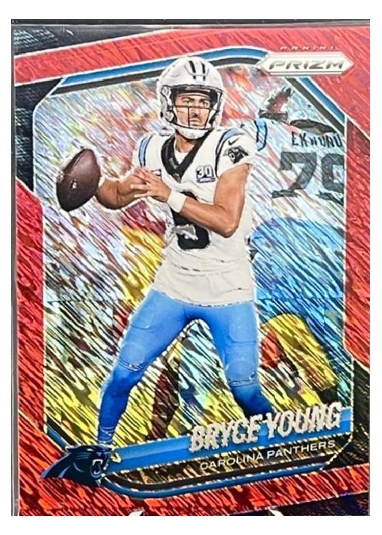 2025 Panini Prizm Base Set Bryce Young Red Shimmer #5 card