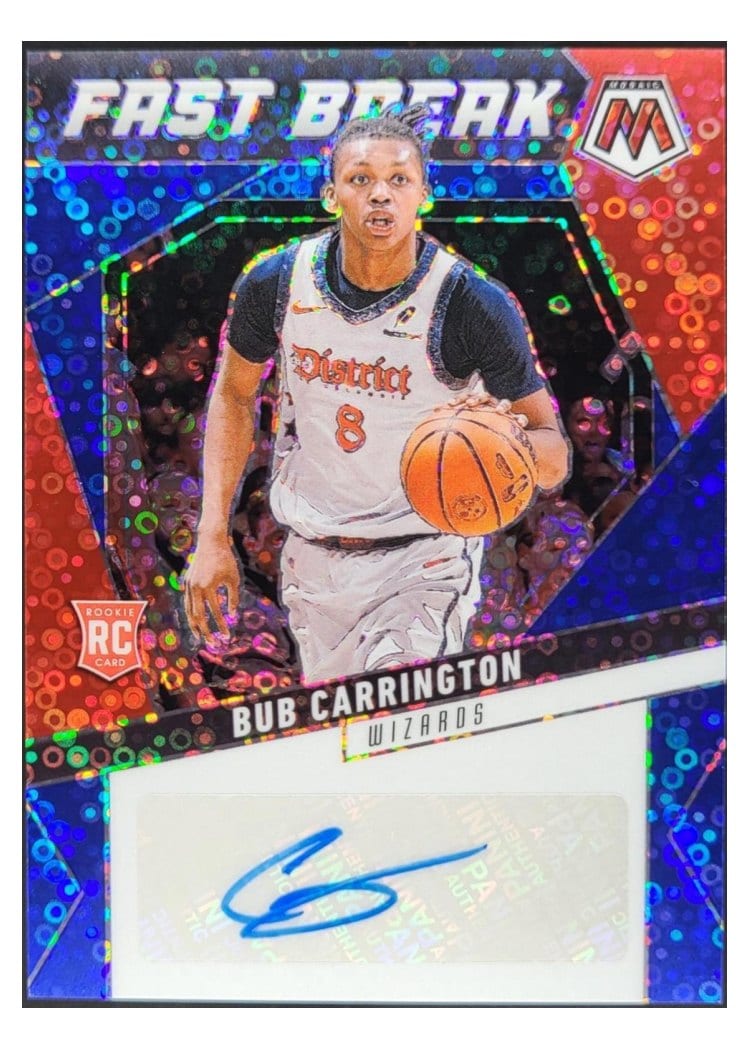 2024-25 Panini Mosaic Autographs Fast Break Bub Carrington #AFB-BUB card