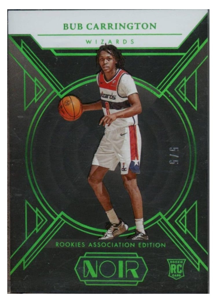 2024-25 Panini Noir Base Set Bub Carrington Holo International Green #152 card