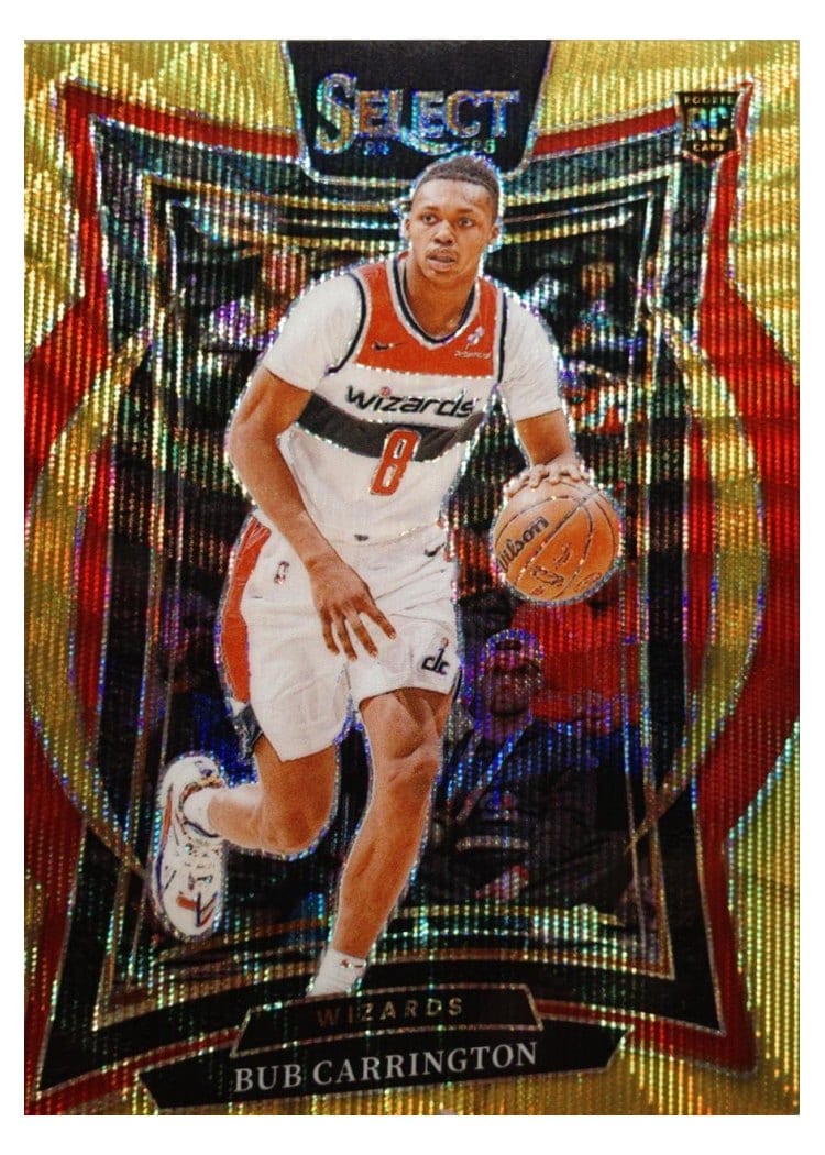 2024-25 Panini Select Base Set Bub Carrington Gold Wave Prizm #81 card