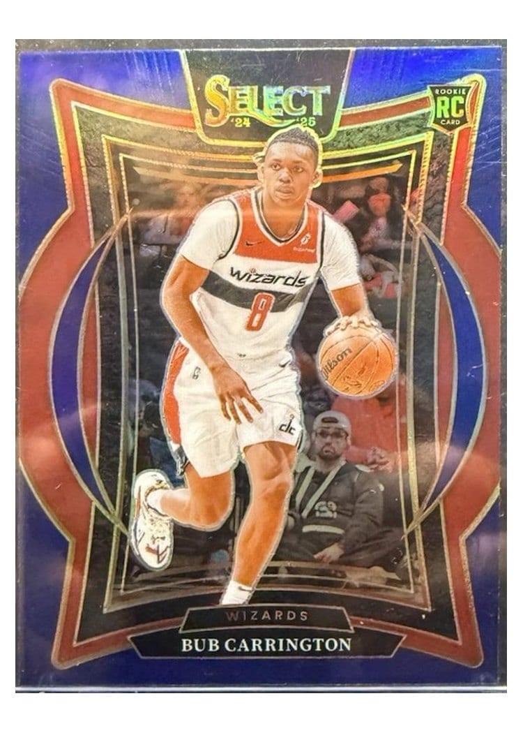 2024-25 Panini Select Base Set Bub Carrington Blue Prizm #81 card