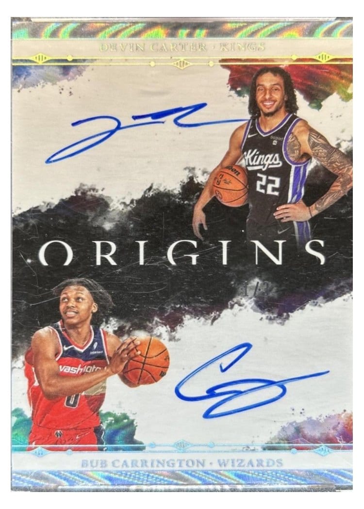 2024-25 Panini Origins Dual Signatures Set Bub Carrington/Devin Carter #8 card