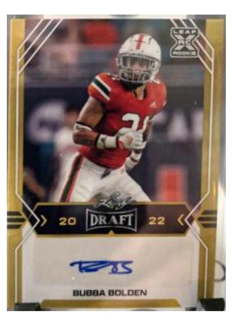 2022 Leaf Draft Autographs Bubba Bolden #BA-BB1 card