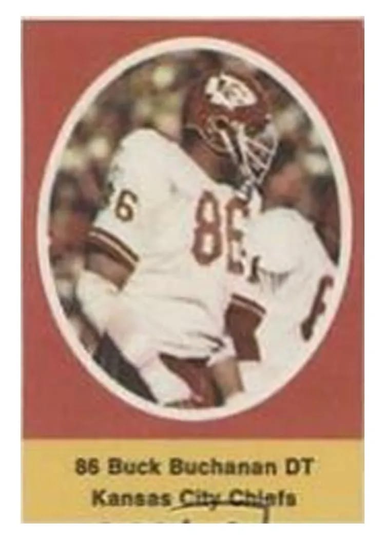 1972 Sunoco Stamps Buck Buchanan card