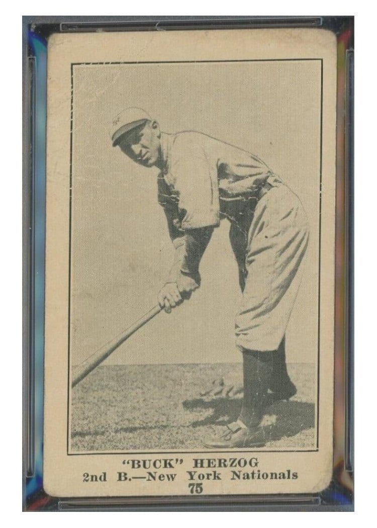 1917 Collins McCarthy Buck Herzog #75 card