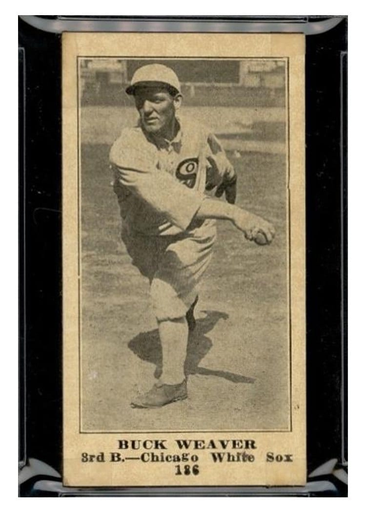 1916 M101 4 Sporting News Buck Weaver #186 card